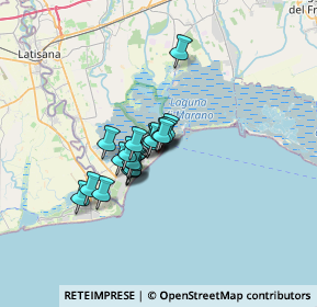 Mappa VIA UDINE ANGOLO VIA PIAZZA FONTANA, 33054 Lignano Sabbiadoro UD, Italia (3.8875)