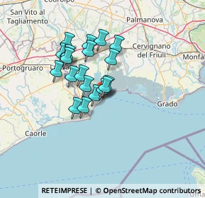 Mappa VIA UDINE ANGOLO VIA PIAZZA FONTANA, 33054 Lignano Sabbiadoro UD, Italia (10.33)