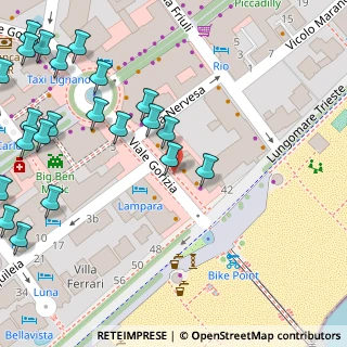 Mappa VIA UDINE ANGOLO VIA PIAZZA FONTANA, 33054 Lignano Sabbiadoro UD, Italia (0.07273)