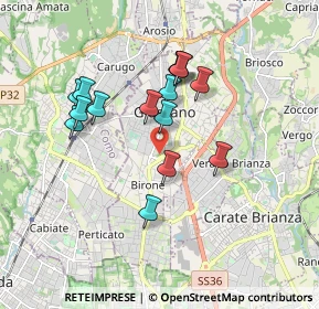 Mappa 20833 Giussano MB, Italia (1.57733)