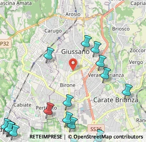 Mappa 20833 Giussano MB, Italia (3.3695)