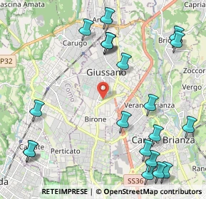 Mappa 20833 Giussano MB, Italia (2.703)