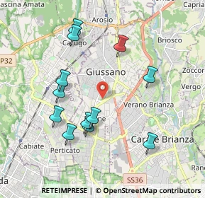 Mappa 20833 Giussano MB, Italia (1.91167)