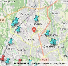 Mappa 20833 Giussano MB, Italia (2.96933)