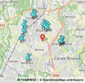 Mappa 20833 Giussano MB, Italia (1.72917)