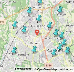 Mappa 20833 Giussano MB, Italia (2.458)