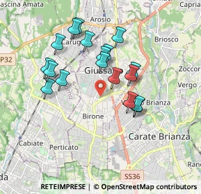 Mappa 20833 Giussano MB, Italia (1.63778)