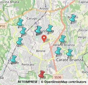 Mappa 20833 Giussano MB, Italia (2.06667)