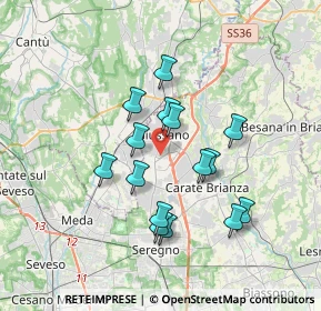 Mappa 20833 Giussano MB, Italia (3.03933)