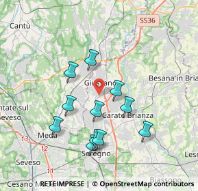 Mappa 20833 Giussano MB, Italia (3.38909)