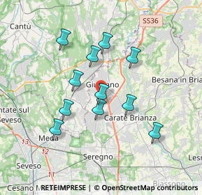 Mappa 20833 Giussano MB, Italia (3.11727)