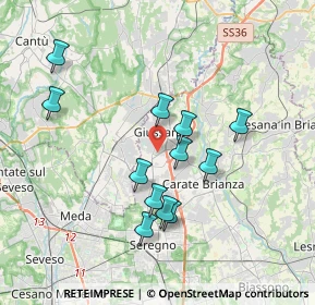 Mappa 20833 Giussano MB, Italia (3.355)