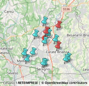 Mappa 20833 Giussano MB, Italia (2.96625)