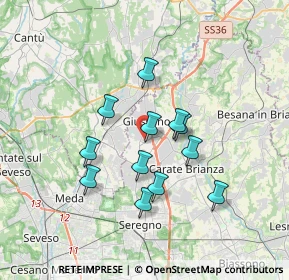 Mappa 20833 Giussano MB, Italia (2.86083)