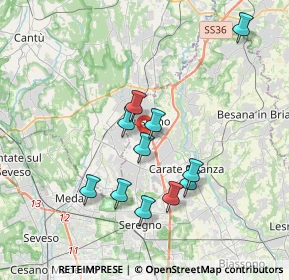Mappa 20833 Giussano MB, Italia (3.27909)