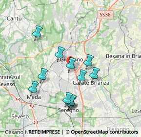 Mappa 20833 Giussano MB, Italia (3.39083)