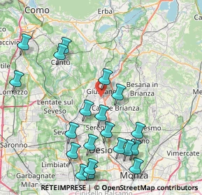 Mappa 20833 Giussano MB, Italia (9.3605)