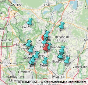 Mappa 20833 Giussano MB, Italia (6.91353)