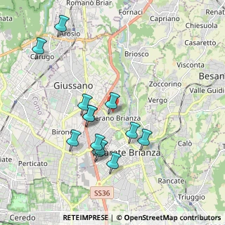 Mappa Via Cesare Battisti, 20843 Verano Brianza MB, Italia (1.86615)