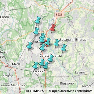 Mappa Via Cesare Battisti, 20843 Verano Brianza MB, Italia (2.76429)