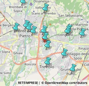 Mappa Via Terzi di Sant'Agata, 24035 Curno BG, Italia (2.03667)