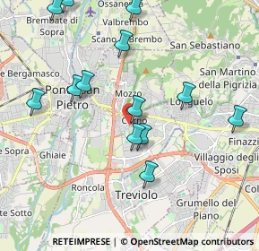 Mappa Via Terzi di Sant'Agata, 24035 Curno BG, Italia (2.12231)
