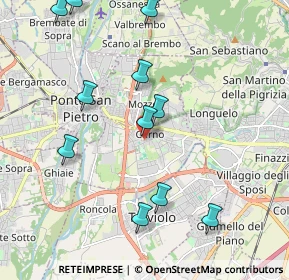 Mappa Via Terzi di Sant'Agata, 24035 Curno BG, Italia (2.21273)