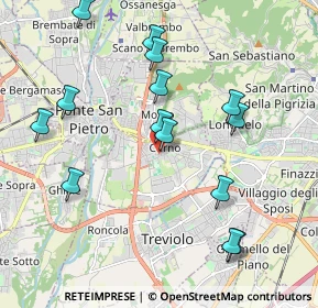 Mappa Via Terzi di Sant'Agata, 24035 Curno BG, Italia (2.08857)