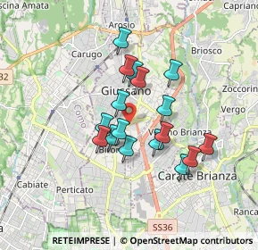 Mappa Centro Comm. Carrefour, 20833 Giussano MB, Italia (1.36118)