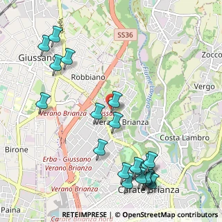Mappa Via San Carlo, 20843 Verano Brianza MB (1.306)