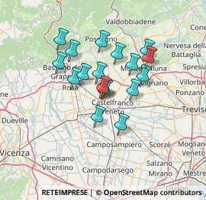 Mappa 31033 Castello di Godego TV, Italia (10.81706)