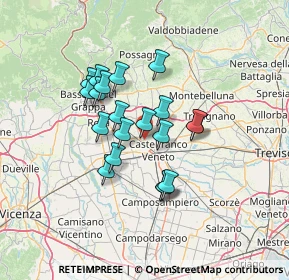 Mappa 31033 Castello di Godego TV, Italia (10.5165)