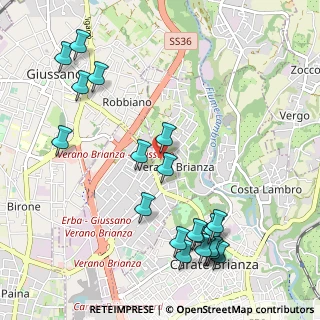 Mappa Via Umberto I, 20843 Verano Brianza MB, Italia (1.2505)