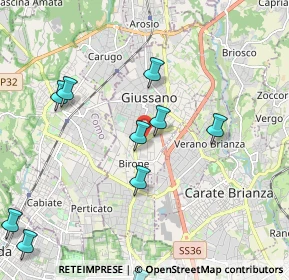 Mappa 20034 Giussano MB, Italia (2.55273)
