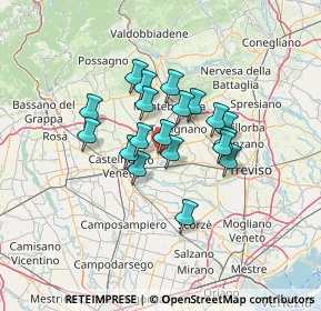 Mappa Via degli Alpini, 31050 Vedelago TV, Italia (9.61632)