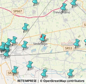 Mappa Via degli Alpini, 31050 Vedelago TV, Italia (6.4305)