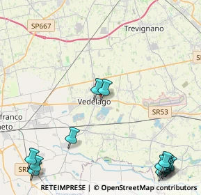 Mappa Via degli Alpini, 31050 Vedelago TV, Italia (6.53714)