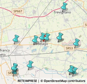 Mappa Via degli Alpini, 31050 Vedelago TV, Italia (5.16267)