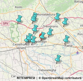 Mappa Via degli Alpini, 31050 Vedelago TV, Italia (6.49692)