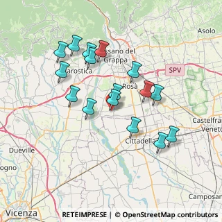 Mappa Via Giacomo Matteotti, 36056 Tezze sul Brenta VI, Italia (6.68813)