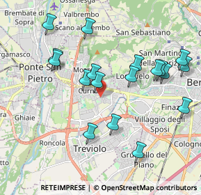 Mappa Via Alessandro Volta, 24035 Curno BG, Italia (2.02667)