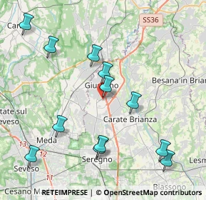 Mappa C.C. Gran Giussano Carrefour, 20833 Giussano MB, Italia (4.44417)