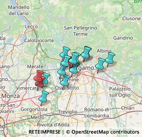 Mappa Via dei Campi, 24035 Curno BG, Italia (9.39)