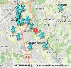 Mappa Via Giuseppe Garibaldi, 20843 Verano Brianza MB, Italia (2.2315)