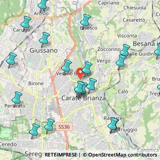 Mappa Via Giuseppe Garibaldi, 20843 Verano Brianza MB, Italia (2.6635)