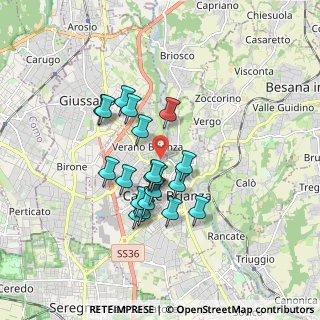 Mappa Via Giuseppe Garibaldi, 20843 Verano Brianza MB, Italia (1.413)