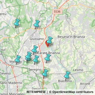Mappa Via Giuseppe Garibaldi, 20843 Verano Brianza MB, Italia (4.42455)