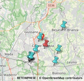 Mappa Via Giuseppe Garibaldi, 20843 Verano Brianza MB, Italia (3.71273)