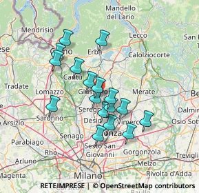 Mappa Via Giuseppe Garibaldi, 20843 Verano Brianza MB, Italia (11.45765)