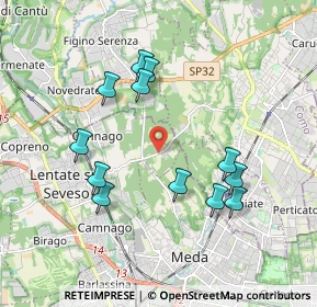 Mappa Via per Mariano, 20823 Lentate sul Seveso MB, Italia (1.82583)